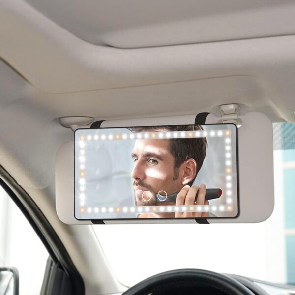 Car Mounted LED Beauty Mirror - Image 2